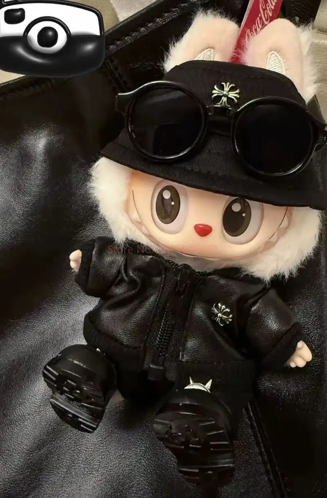 Labubu Fashion Leather Suit Set for 17cm Dolls