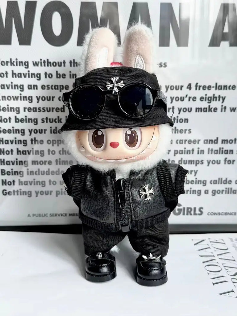 Labubu Fashion Leather Suit Set for 17cm Dolls