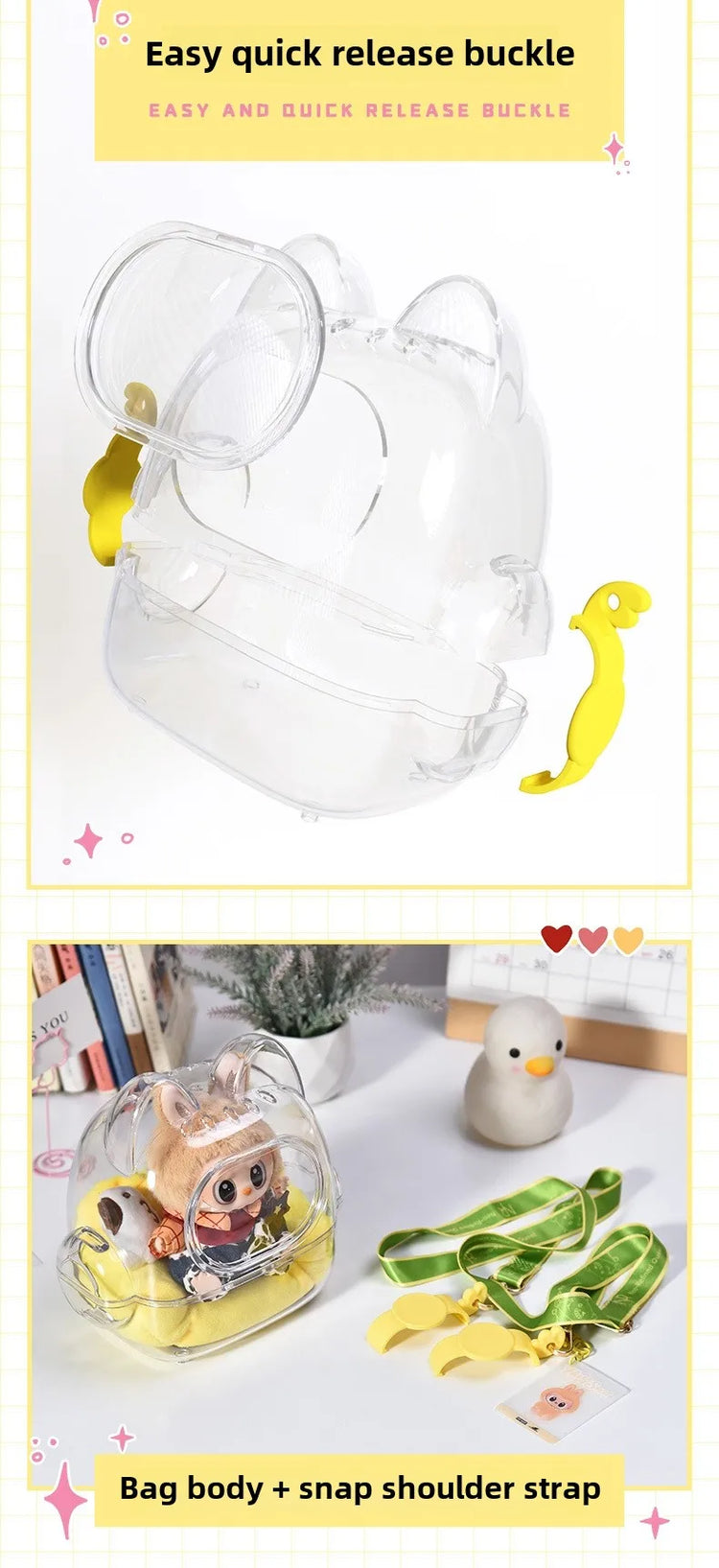 Labubu Doll Crossbody Transparent Outdoor