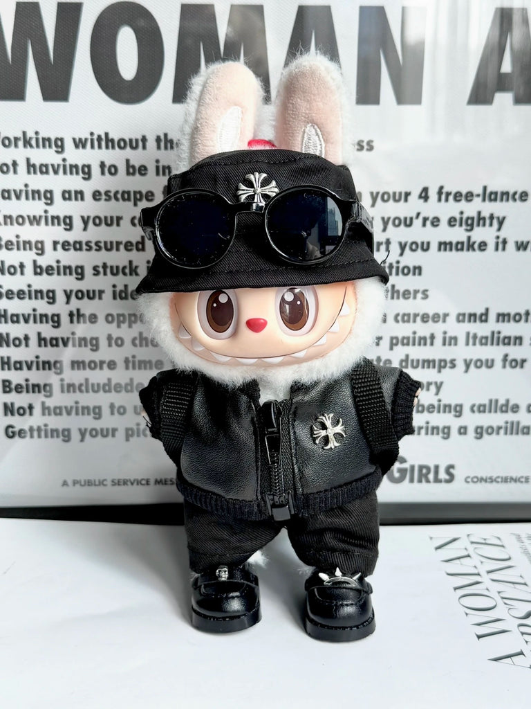 Labubu Fashion Leather Suit Set for 17cm Dolls