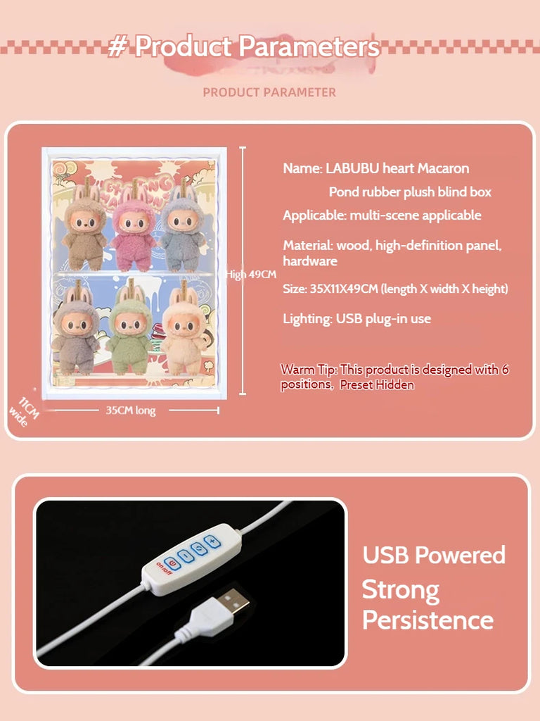 Labubu Heartbeat Macaroon Vinyl Face Plush Doll