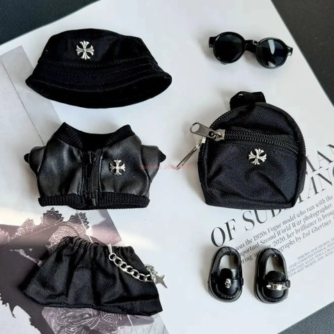 Labubu Fashion Leather Suit Set for 17cm Dolls
