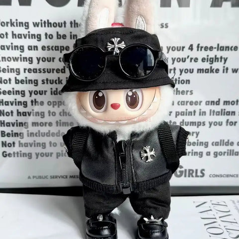 Labubu Fashion Leather Suit Set for 17cm Dolls